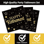 50 Pack Retirement Paper Napkins Retirement Party Decorations Happy Farewell Celebration Graduations Supplies We Will Miss You Napkins for Retired Decor Favors Black Gold Teacher