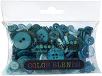 Buttons Galore CB106 Color Blend Buttons, 3-Ounce, Teal Ice, 3 Shades of Teal
