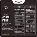 Organic Whole Sesame Tahini Paste - Bulk 6.6lb Bucket - Unhulled & Stone-Ground - Silky Smooth Texture in Hummus, Dips, Dressings - Unsalted, Nut-Free, Kosher, Paleo, Keto - Pepperwood Organics