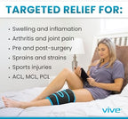 Vive Knee Ice Pack Wrap - Cold/Hot Gel Compression Brace - Heat Support Strap for Arthritis Pain, Tendonitis, ACL, Athletic Injury, Osteoarthritis, Women, Men, Running, Meniscus and Patella Surgery