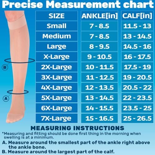 ABSOLUTE SUPPORT - Compression Stockings for Women 20-30mmHg - Sheer Graduated Support Knee High for Varicose Veins Circulation, Edema, Arthritis, Leg Pain - Nude, Medium - A205NU2