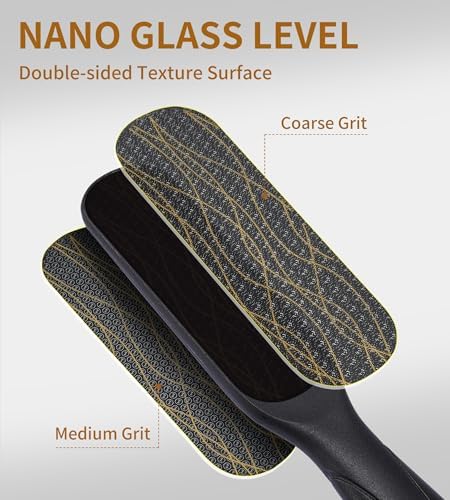 Nano Glass Foot File, Double-Sided Foot Callus Remover Feet Scrubber Hard & Dead Skin Hygienic Pedicure Tool in Shower Heel Scraper for Cracked Heels Smooth Feet Care Lima para Los pies (Black)
