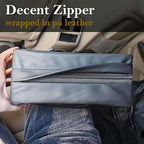 Car Tissue Holder for 120 Standard Tissue,Leather PU Tissues Box Cover for Car Backseat,Extra Large Rectangle Napkin Holder Soft Rectangular,Fits for Kleenex tissues,for Storage& Organization (Black)