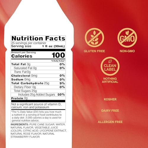 Monin - Strawberry Rose Syrup, Strawberry Rose Flavoring, Flavored Syrup, Coffee Flavoring, Natural Flavoring, Great for Lattes, Teas, Lemonades, Cocktails, & More (750 ml)