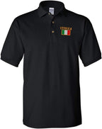 Polo Shirts for Men Italia Flag Embroidery Cotton Short Sleeves Golf Tees