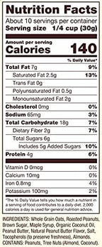 Bob's Red Mill Peanut Butter Granola, 11oz (Pack of 6) - Non GMO, Whole Grain, Kosher