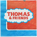 Multicolor Thomas All Aboard Luncheon Napkins ( 6.5" x 6.5" ) - Pack Of 16, Premium Quality & Eye-catching Design - Perfect For Themed Parties & Events