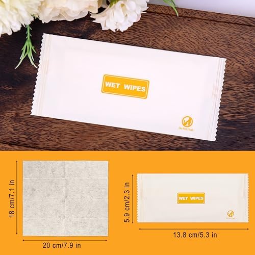 100 pcs Wet Wipes Individually Wrapped, Lemon Travel Wipes, Clean Wipe Individual Wipes Bulk for Travel with Aloe for Butt, Hands, Face Cleaning, Daily Use