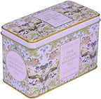 New English Teas Song Thrush and Berries Tea Tin in Pink with 40 English Breakfast Teabags