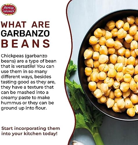 Garbanzo Beans - Chickpeas Dried 4 LB Bag - All Natural, Sproutable, Perfect for Hummus - by Spicy World