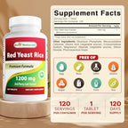 Best Naturals Red Yeast Rice 1200 mg (Non-GMO) 120 Tablets - Non Irradiated, Citrinin Free