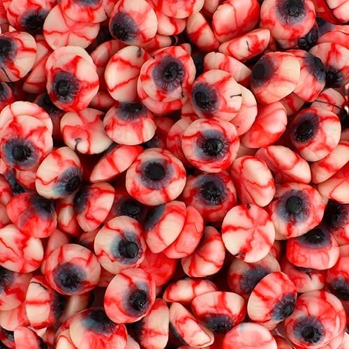 Halloween Candy - Gummy Eyeballs Candy for Drinks - Edible Jelly Halloween Eye Ball Gummies Bulk, Creepy Bloodshot Zombie Gummy Eyes (1 Pound)
