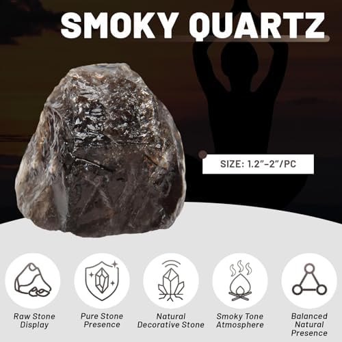 1.1lb Bulk Raw Smoky Quartz Rough Crystals- Natural Smoky Quartz Raw Stones Crystal for Tumbling, Cabbing, Fountain Rocks, Decoration, Polishing, Wire Wrapping, Wicca & Reiki Crystal Healing