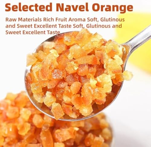 17.64 oz Candied Orange Peel, Candied Fruit for Baking Sweet & Zesty Baking Essential for Cakes, Cookies, and Cocktails