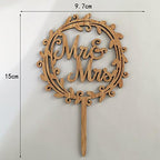 YAMI COCU Mr and Mrs Cake Toppers Rustic Wood Wedding Party Engagement Decoration