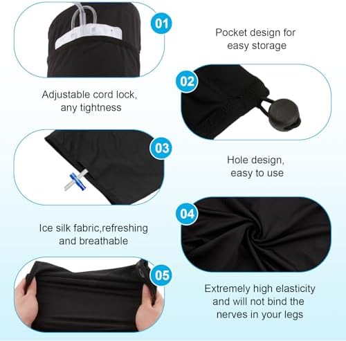 Catheter Leg Bag Holder, Ultra-Soft Fabric Comfortable & Breathable, Catheter Supplies for Foley Catheter Bag Stay in Place, Catheter Stabilization Device (Large)