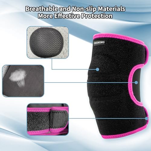 Kids Elbow Brace Arm Sleeve, Adjustable Sport Elbow Protector Breathable Elbow Sleeve with Double Magic Stick Compression Elbow Sleeve Elbow Support for Tennis Football Cycling Golf Basketball