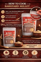 Rigel Spices Barnyard Millet | 2lbs resealable pack | Kuthiraivali | Non GMO | Gluten Free | Rich in fiber