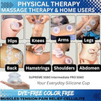Cupping Warehouse Supreme 4 Intermediate Pro 5560 Silicone Cupping Set for Beginners – Medical-Grade, for Massage Therapy, Pain Relief, Body Sculpting & Cellulite Reduction, 4 Sizes (S, M, L, XL)
