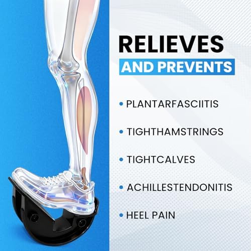 Calf Stretcher and Foot Rocker for Plantar Fasciitis - Leg Stretching Strap, Hamstring and Calf Stretcher, Suitable for Stretching Legs and Thighs