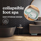 HoMedics Smart Space Elite Footbath with Heat Boost, Collapsible, Invigorating Bubble Massage, 3 Pedicure Attachments, Safe to Use Bath Salts, Patented Safety-Lock System, Ergonomic