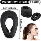FERCAISH Silicone Hair Dye Ear Covers - 2 Pairs Waterproof Ear Protector Caps Hair Dye Earmuffs for Hairdressing Salon, Spa, Bathing and Showers(Black)
