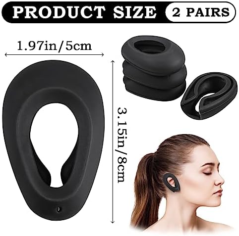 FERCAISH Silicone Hair Dye Ear Covers - 2 Pairs Waterproof Ear Protector Caps Hair Dye Earmuffs for Hairdressing Salon, Spa, Bathing and Showers(Black)