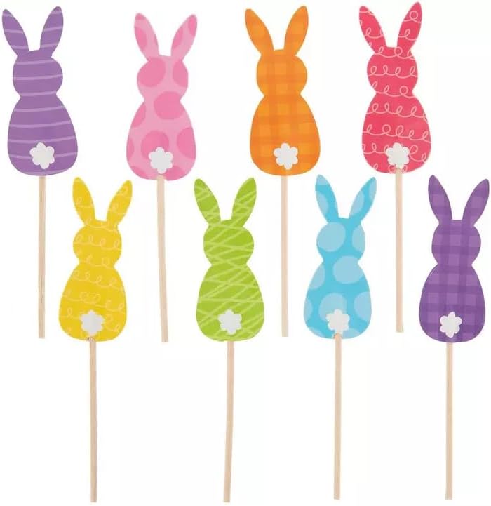 Easter Bunny Shape Party Cupcake Toppers - Decorate 24 Cupcakes with Picks