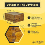 Hoover Hives: The Original Beeswax Coated Beehive Kit. Includes 2 Deep & 1 Medium Boxes with 10 Wooden Frames & Heavy Wax Coated Foundations. Easy Assembly with Predrilled Holes& Screws (Unassembled)