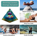 Orgone Pyramid, Amethyst Healing Crystal Pyramid and Orgonite Healing Stones, Protection Crystal Energy Generator for Yoga, Meditation, Stress Reduce