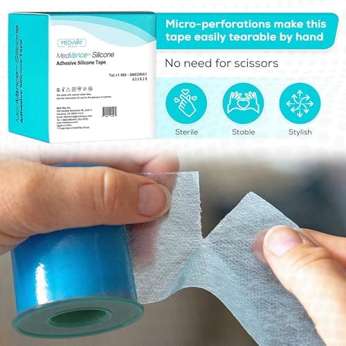 MedVance Soft Silicone Tape with Perforation for Easy Cut Size - 1" Width (1 Pack, 5 Yards)