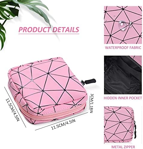 Sanitary Napkin Storage Bag with Zipper,Portable Menstrual Cup Pouch Sanitary Napkin Pads Storage Bags,Feminine First Period Bag for Teen Girls Women (Pink)