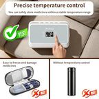 Portable Insulin Cooler Travel Box, Mini Drug Refrigerator with LCD Temp Display, 13600mAh Rechargeable Battery Diabetic Box with Handle, Insulin Travel Case for Home & Outdoor Use (Gray)