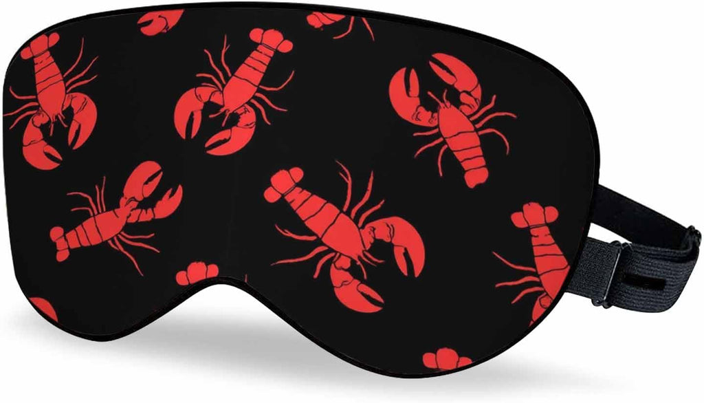 Red Lobster Sleep Eye Mask Sea Fish Men Women Sleep Mask with Adjustable Strap Eye Cover Eye Shade for Travel, Nap,Meditation