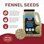 Spicy World Fennel Seeds 5 LB Bulk Jar - Whole Sweet Fennel - Great for Cooking, Tea, Mouth Fresheners, or Make Fresh Powder - Premium Quality, All Natural