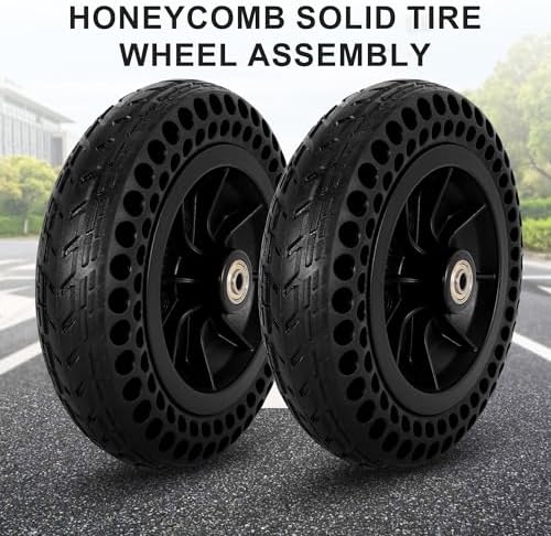 8"x 1.8" Electric Wheelchair Front Casters - 8 Inch Honeycomb Solid Tire Wheel Assembly - Suitable for Electric & Manual Wheelchair Replacement (One Pair)
