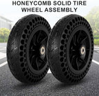 8"x 1.8" Electric Wheelchair Front Casters - 8 Inch Honeycomb Solid Tire Wheel Assembly - Suitable for Electric & Manual Wheelchair Replacement (One Pair)