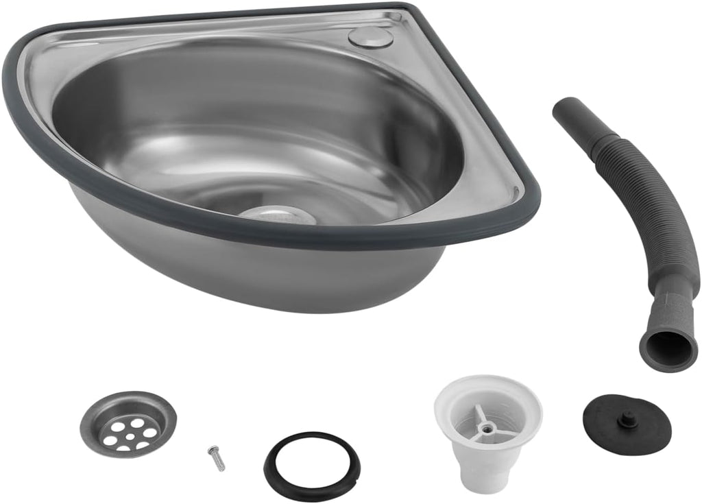 Stainless Steel Basin,Small Sink for Kitchen，Modern Single Bowl Sink for Kitchen and Bathroom,Anti-Rust Design, Compact Size (12.2x9.84x5.2 Inches), Easy to Clean, Includes Drain Pipe & Accessories