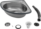 Stainless Steel Basin,Small Sink for Kitchen，Modern Single Bowl Sink for Kitchen and Bathroom,Anti-Rust Design, Compact Size (12.2x9.84x5.2 Inches), Easy to Clean, Includes Drain Pipe & Accessories