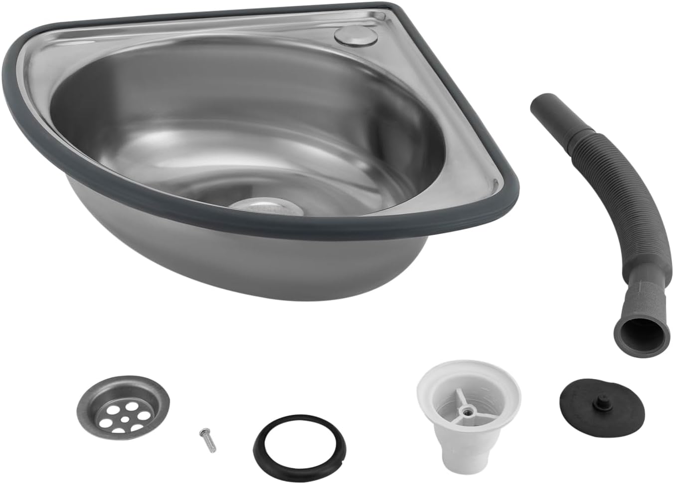 Stainless Steel Basin,Small Sink for Kitchen，Modern Single Bowl Sink for Kitchen and Bathroom,Anti-Rust Design, Compact Size (12.2x9.84x5.2 Inches), Easy to Clean, Includes Drain Pipe & Accessories