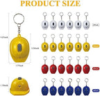 24 Pcs Construction Party Favors Keychains Mini LED Flashlight Keychains Mini Hard Hat Helmet Key Chains for Construction Truck Birthday Employees Gifts Goodie Bags Fillers Prize Supplies Decorations
