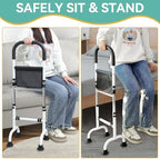 Stand Assist Aid for Elderly, Adjustable Safty Mobility Aids Rail for Couch Chair Toilet, Non-Slip Standing Assist Device with Heavy-Duty Steel Frame, Sit to Stand Support for Seniors