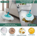 4 Pack Spin Mop Heads Replacement Compatible with Leifheit Clean Twist,Microfiber Head Mops for Leifheit Clean Twist Mop Systems,Dry Wet Clean All Hard-surfaced Floors Machine Washable