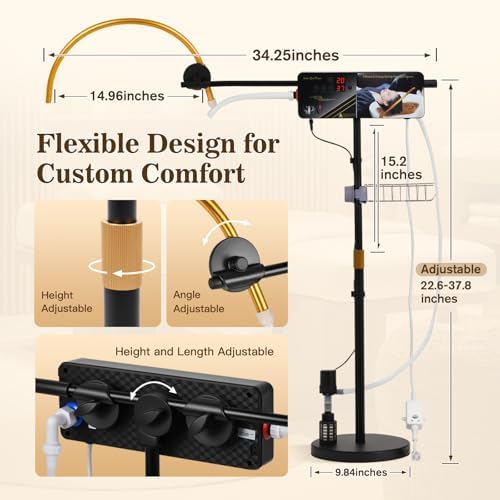Freestanding Head Spa Equipment, Height & Angle Adjustable Water Circulation Frame, Shampoo Bowls Accessories Japanese Waterfall Head Spa Scalp Massage for Salon & Home Use