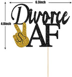 Maicaiffe Black Glitter Divorce AF Cake Topper - Divorce Party Sign - Broken Up, Free at Last, Bye Felicia, Newly Unwed Divorce Party Decorations