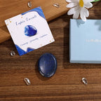 GolbalJew Lapis Lazuli Thumb Worry Stone for Anxiety Healing Crystals Sets, Hand Carved Crystals and Healing Stones, Meditation Crystal Reiki Natural Relax Palm Stone for Anxiety Therapy Relief