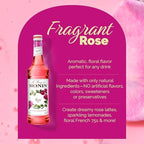 Monin - Rose Syrup with Monin BPA Free Pump, Boxed, Elegant and Subtle, Great for Cocktails, Mocktails, and Soda, Gluten-Free, Non-GMO (750 ml)