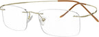 Eyekepper Titanium Rimless Reading Glasses Readers Men Women Gold +1.25