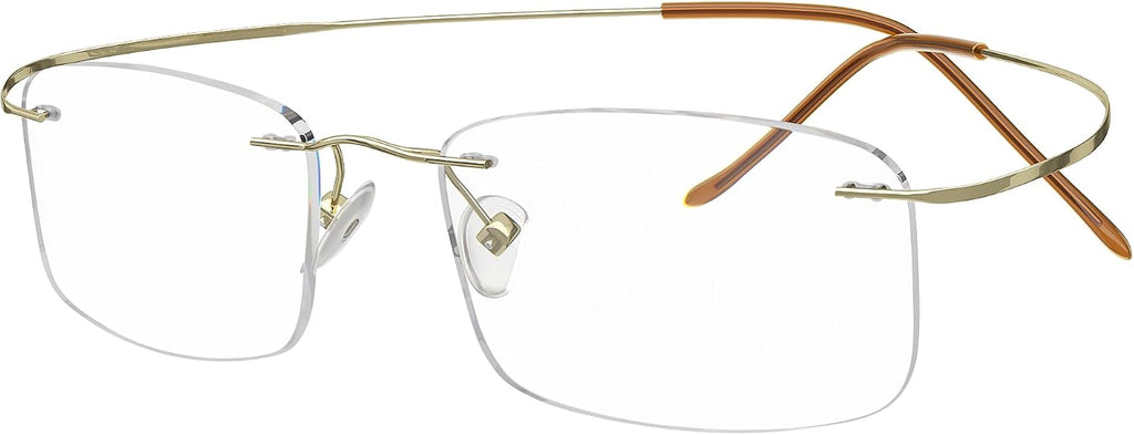 Eyekepper Titanium Rimless Reading Glasses Readers Men Women Gold +2.25