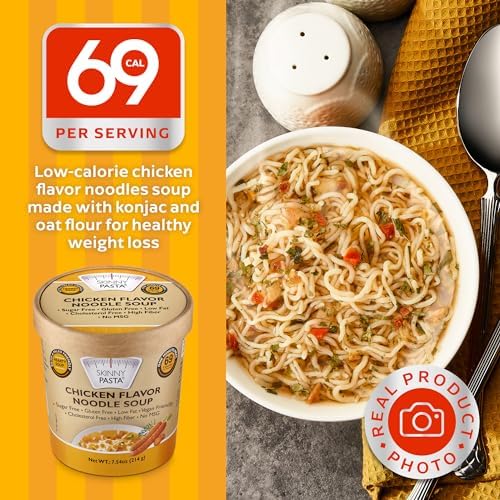 SKINNY PASTA Chicken Soup - Healthy Shirataki Konjac Noodles - Low Carb Keto Pasta, Vegan, Gluten-Free, 6 Pack